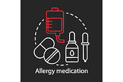 Allergy medication chalk icon