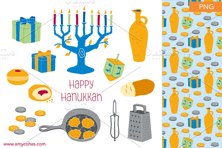 Happy Hanukkah: Clip Art in Illustrations - product preview 8