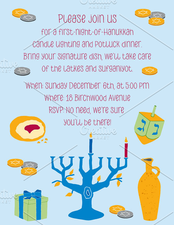 Happy Hanukkah: Clip Art in Illustrations - product preview 1