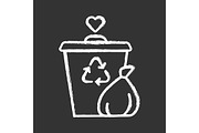 Garbage disposal chalk icon