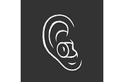 Noise cancelling earplugs chalk icon