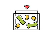 Donation box color icon
