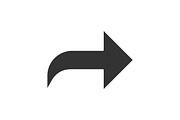Right curved arrow glyph icon