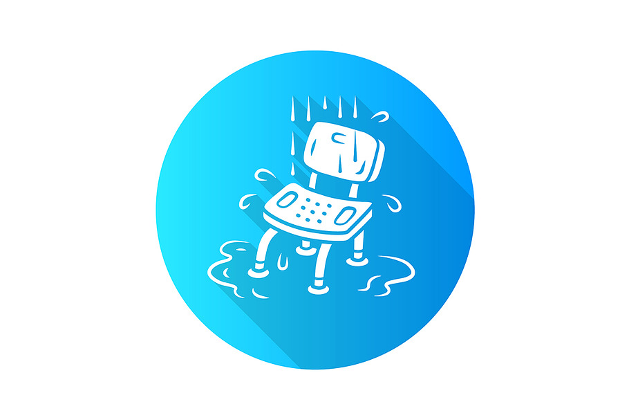Shower chair flat design glyph icon