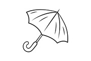 Opened umbrella linear icon