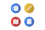 Business tools flat design icons