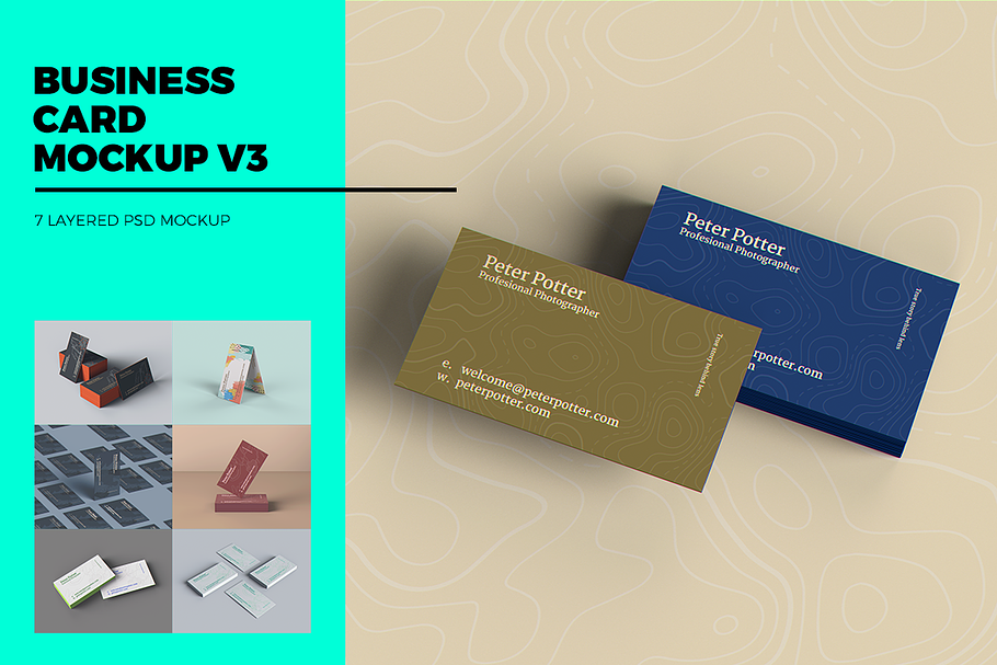 Business Card MockUp v3 in Print Mockups - product preview 8