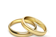 Two wedding gold rings set