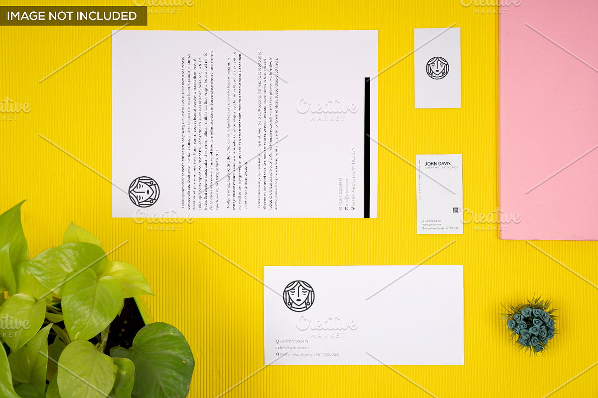 Branding Mockup in Yellow Pack 1 in Print Mockups - product preview 8