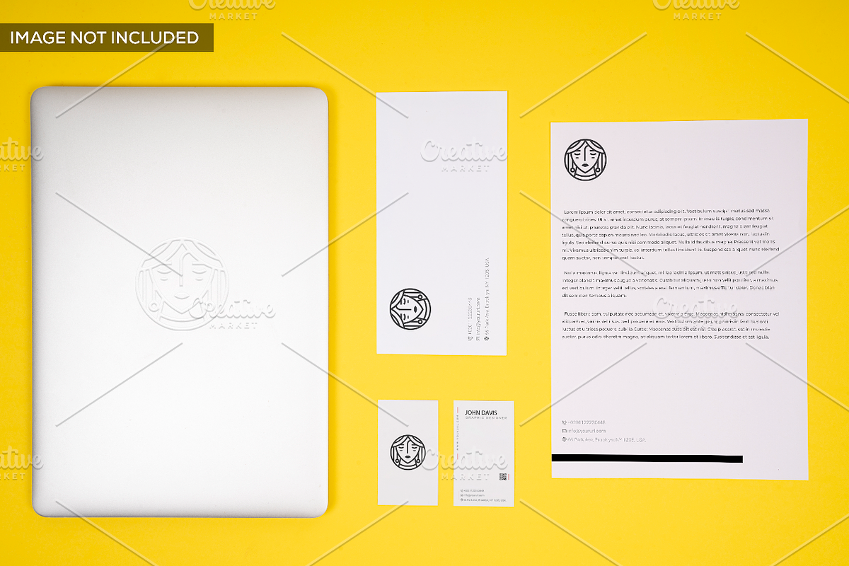 Branding Mockup in Yellow Pack 6 in Print Mockups - product preview 8