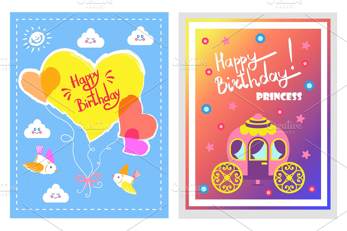 Happy Birthday Lovely Set Vector in Illustrations - product preview 8