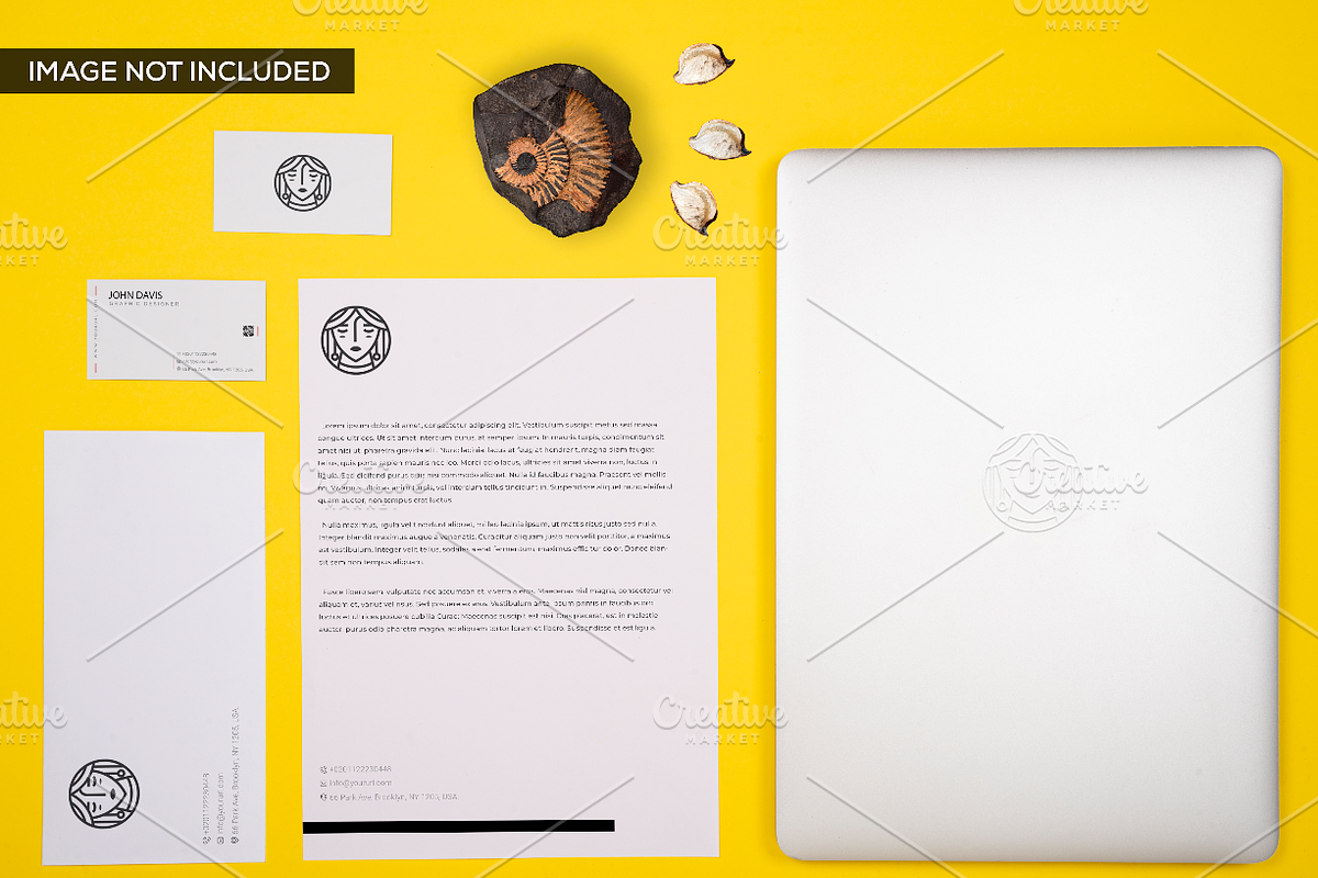 Branding Mockup in Yellow Pack 4 in Print Mockups - product preview 8