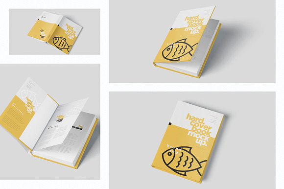 Digest Size Book Dust Cover Mockups in Branding Mockups - product preview 1