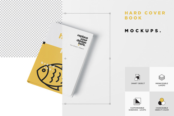 Digest Size Book Dust Cover Mockups in Branding Mockups - product preview 5