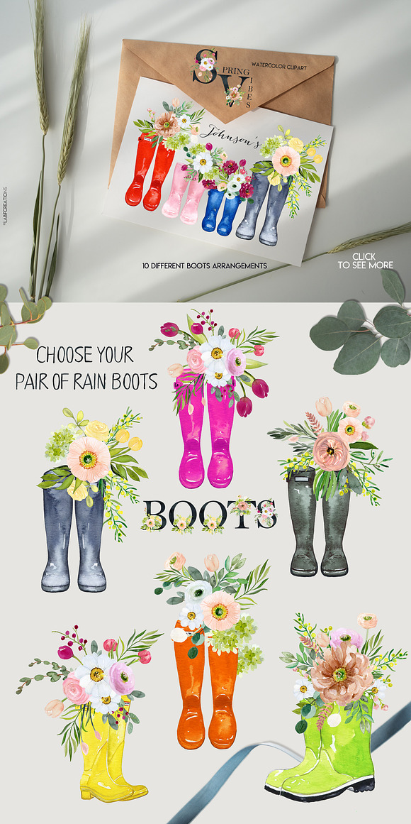 50%off Spring Vibes. Watercolor in Illustrations - product preview 5