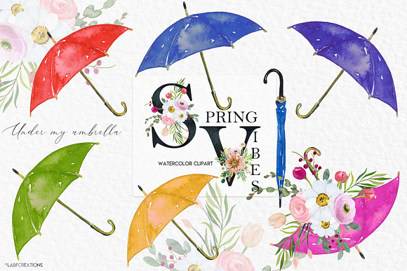 50%off Spring Vibes. Watercolor in Illustrations - product preview 8
