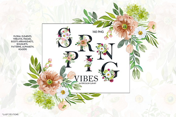 50%off Spring Vibes. Watercolor in Illustrations - product preview 10