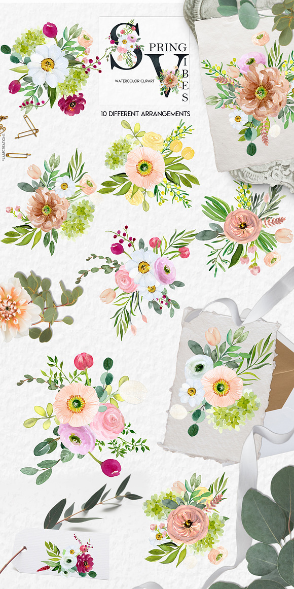 50%off Spring Vibes. Watercolor in Illustrations - product preview 14
