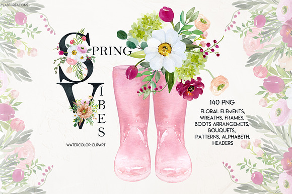 50%off Spring Vibes. Watercolor in Illustrations - product preview 15