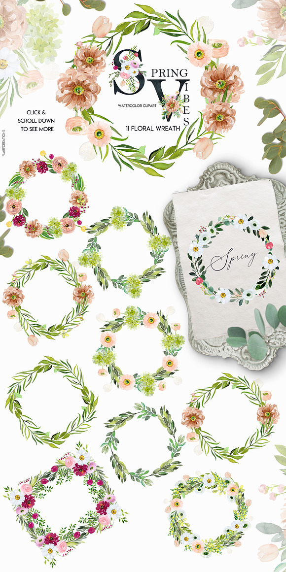 50%off Spring Vibes. Watercolor in Illustrations - product preview 16