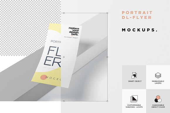 DL Portrait Marketing Flyer Mockups in Branding Mockups - product preview 5