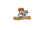 Coffee Lab - Mascot Logo