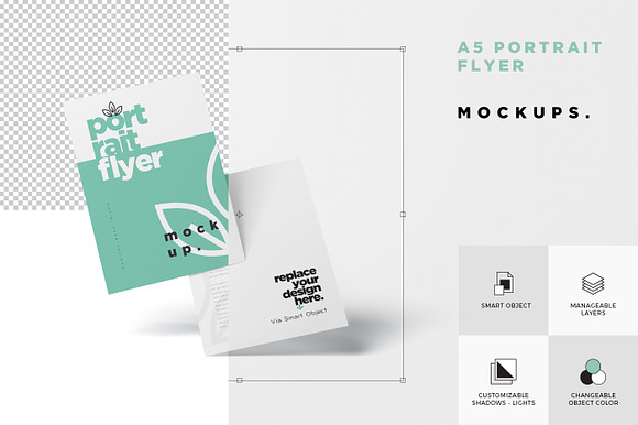 A5 Portrait Event Flyer Mockups in Branding Mockups - product preview 5