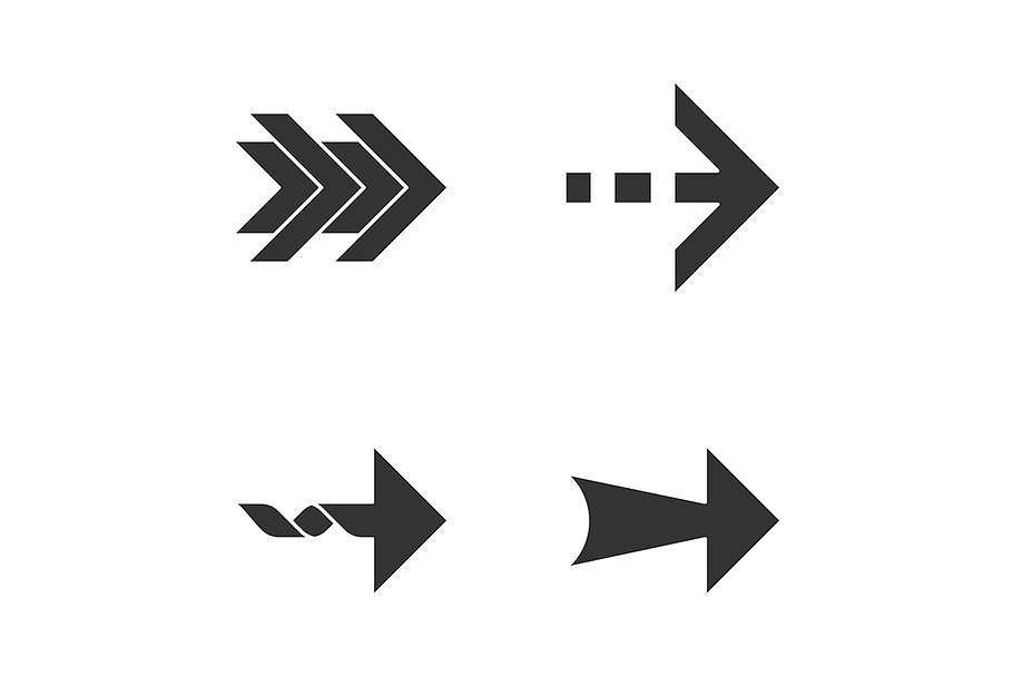 Arrows glyph icons set
