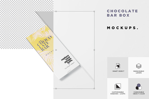Chocolate Bar Box Mockups