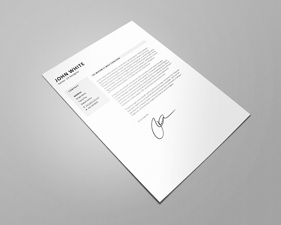 One page Resume CV + cover letter 1 in Letter Templates - product preview 2