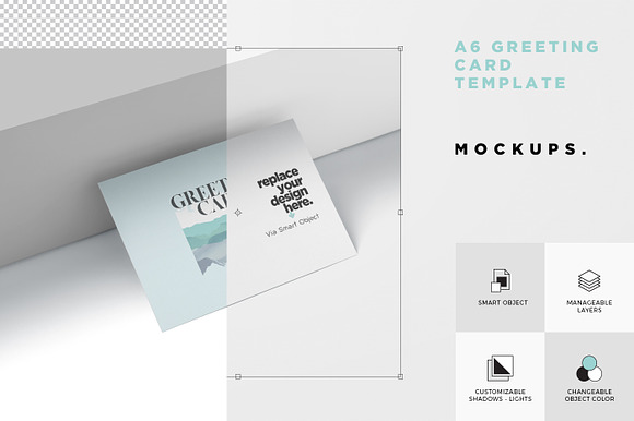 A6 Greeting Card Mockup Templates in Branding Mockups - product preview 5