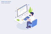 Work from Home - Vector Illustration