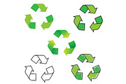 recycle sign Green Recycled arrows