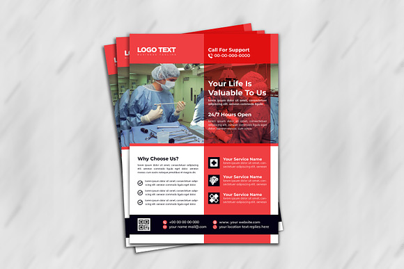 Clean Creative Medical Flyer in Flyer Templates - product preview 3