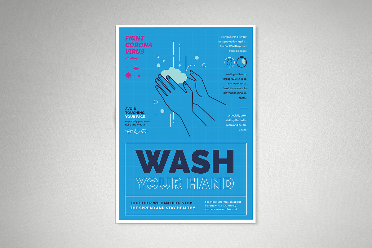 Wash your Hand Poster Campaign in Flyer Templates - product preview 8