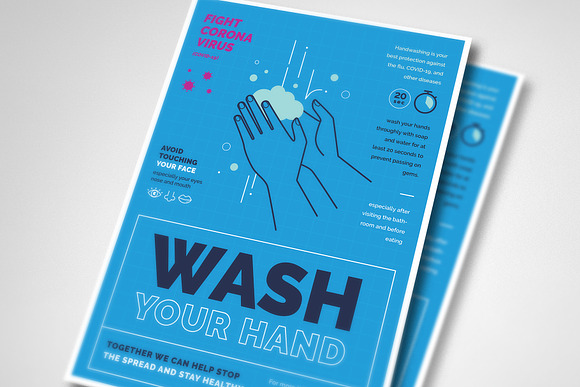 Wash your Hand Poster Campaign in Flyer Templates - product preview 2