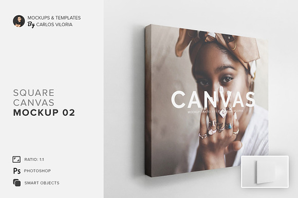 Square Canvas Ratio 1x1 Mockup 02 in Print Mockups - product preview 6