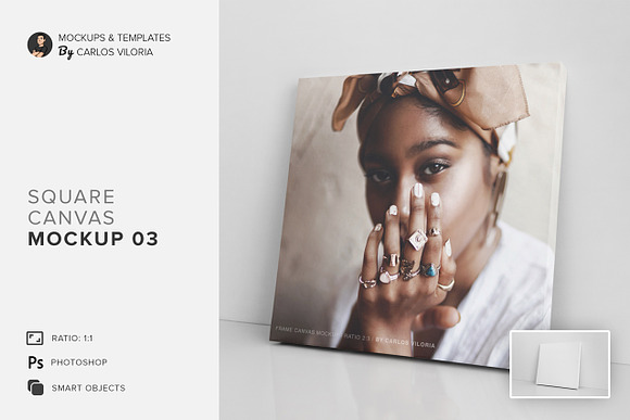 Square Canvas Ratio 1x1 Mockup 03 in Print Mockups - product preview 5
