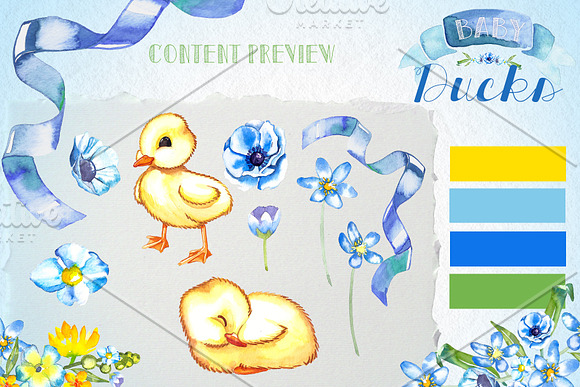 Baby Duck baby shower clip art in Illustrations - product preview 1