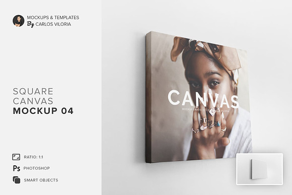 Square Canvas Ratio 1x1 Mockup 04 in Print Mockups - product preview 4