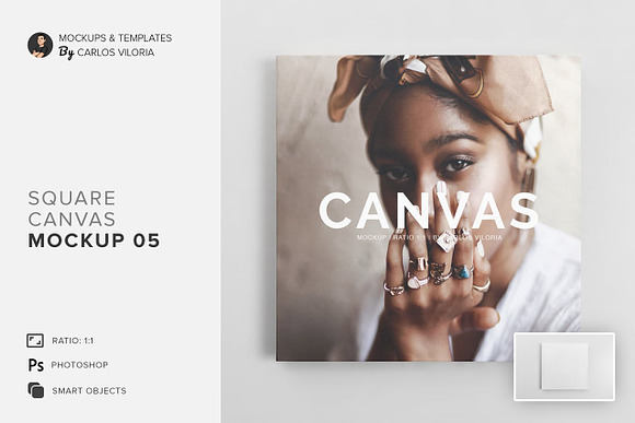 Square Canvas Ratio 1x1 Mockup 05 in Mockup Templates - product preview 3