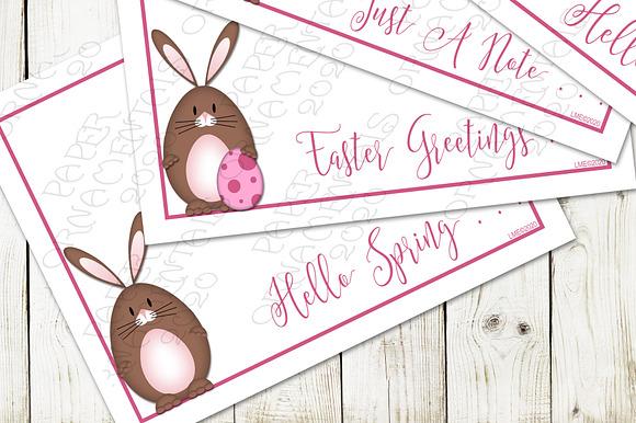 Flat Note Card, Brown Easter Bunny in Objects - product preview 2