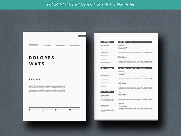 Resume Template - VW in Resume Templates - product preview 4