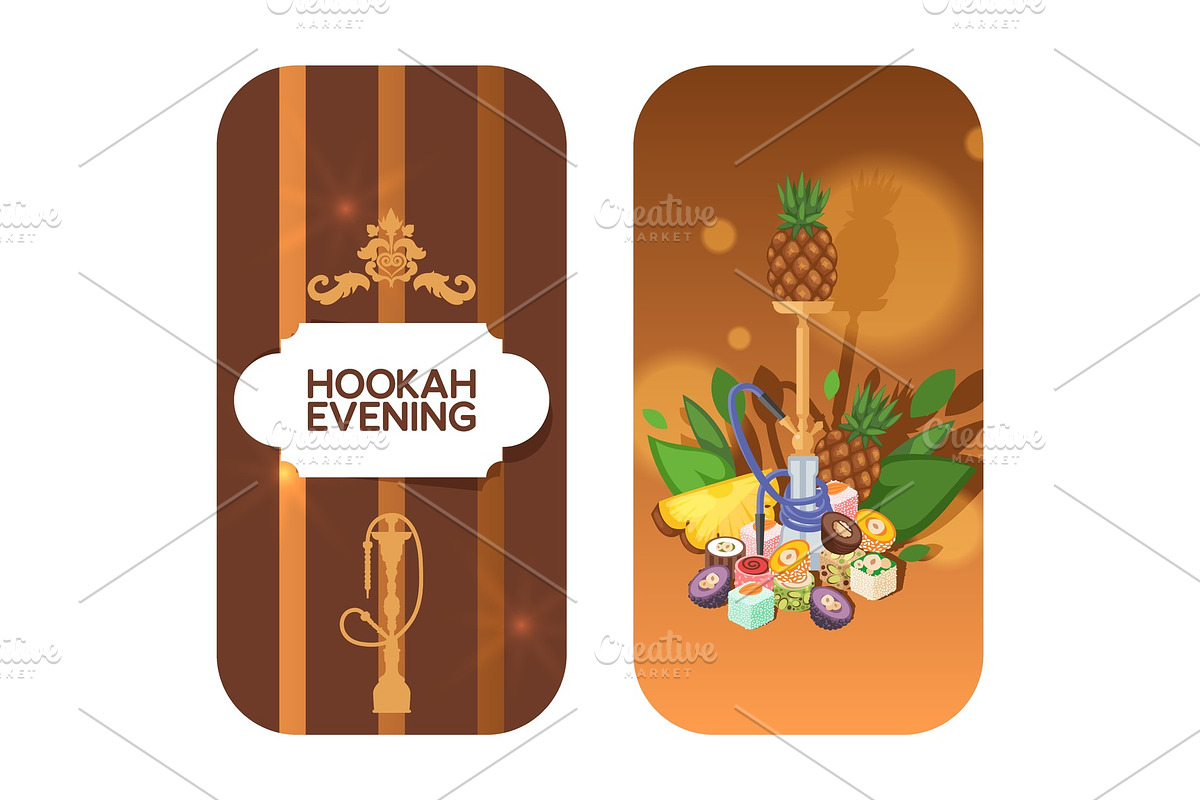 Invitation card for hookah evening in Objects - product preview 8