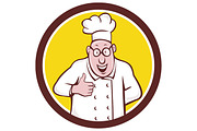 Chef Cook Thumbs Up Circle Cartoon