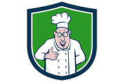 Chef Cook Thumbs Up Crest Cartoon