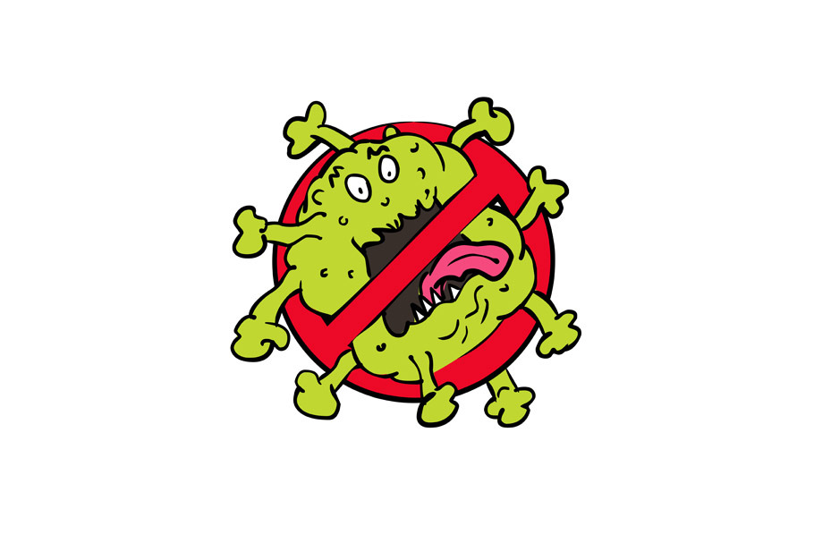 Stop Coronavirus Cartoon Sign