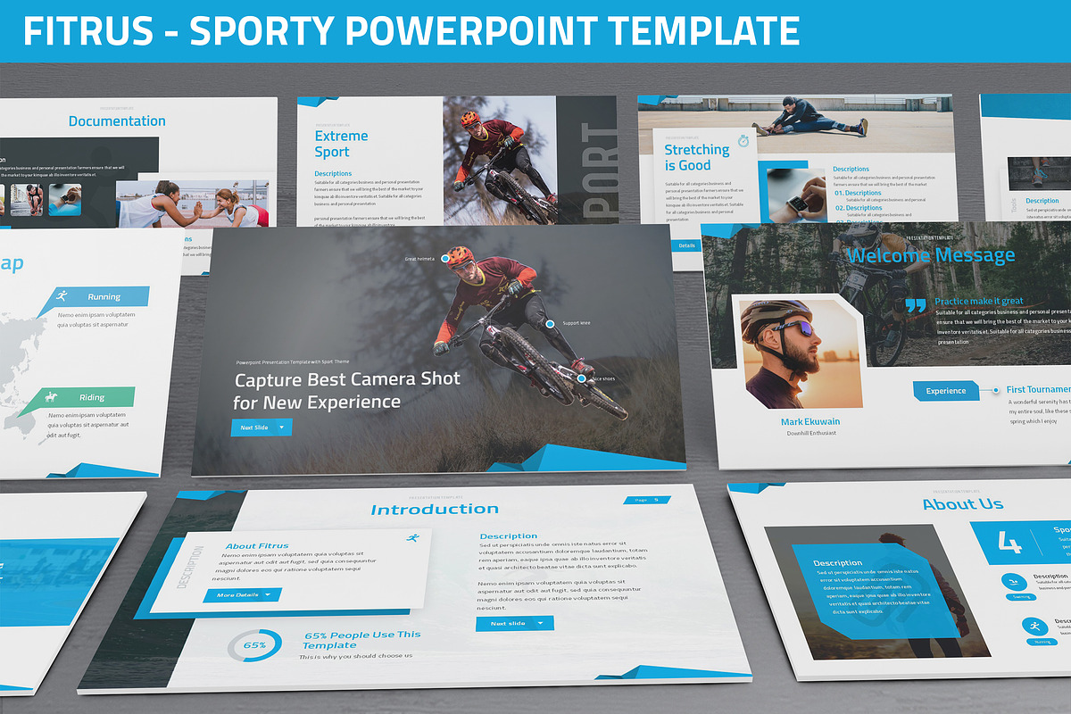 Fitrus - Sporty Powerpoint Template in PowerPoint Templates - product preview 8