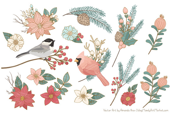Soft Christmas Leaves and Branches in Illustrations - product preview 2
