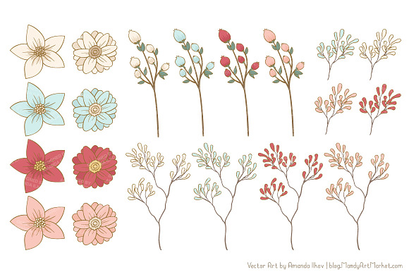 Soft Christmas Leaves and Branches in Illustrations - product preview 4